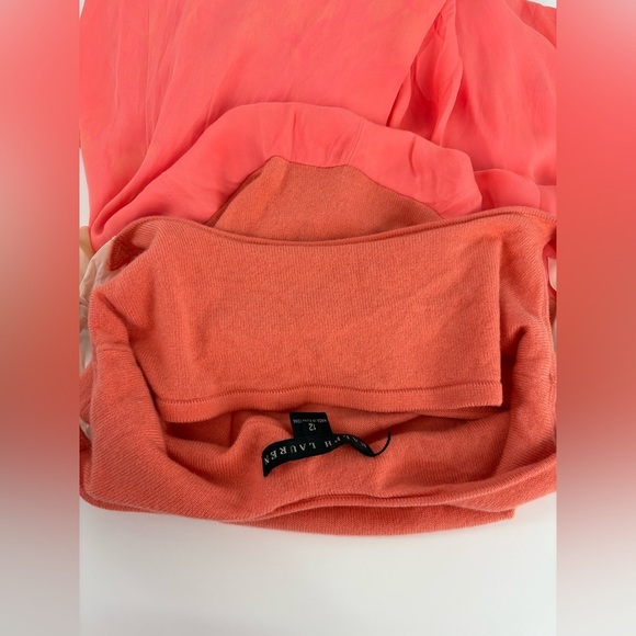 Ralph Lauren Asymmetrical Silk Cashmere Midi Dress 90s Fairy Handkerchief Hem 12 - Picture 5 of 9